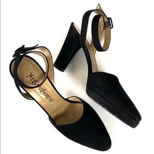 EUC Yves Saint Laurent Ankle Strap Leather Heels